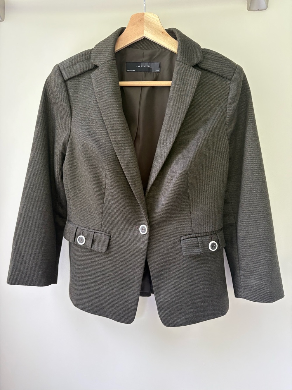 THE LIMITED Blazer Olive Green Women's Tailored Office Cropped Like New Size 2